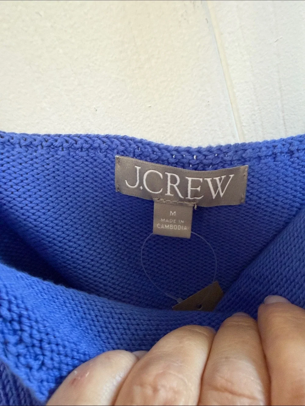J. Crew Royal Blue Knit Tank with Eyelet Side Detail